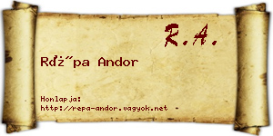 Répa Andor névjegykártya